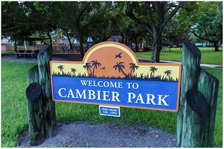 Entrance sign at Cambier Park / Flickr / Boris
Link: https://flickr.com/photos/37403894@N08/28307232772/