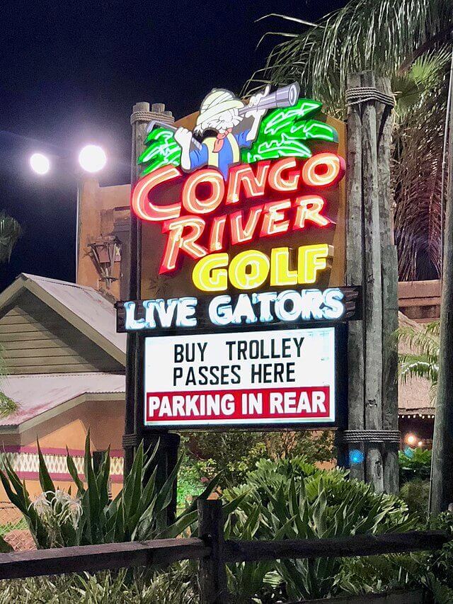 Entrance sign at the Congo River Golf / Wikimedia / Gregory
Link: https://commons.wikimedia.org/wiki/File:Orlando_Congo_River_Golf_-_June_2018_(0139).jpg