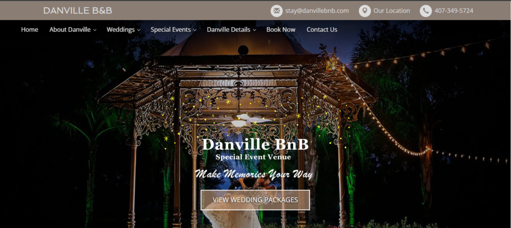 Homepage of Danville Bed and Breakfast website / danvillebnb.com