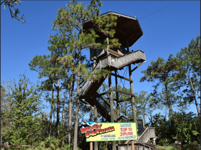 Zipline tower of Gatorland / Flickr / Jim
Link: https://flickr.com/photos/jimdegerstrom/23335032135/