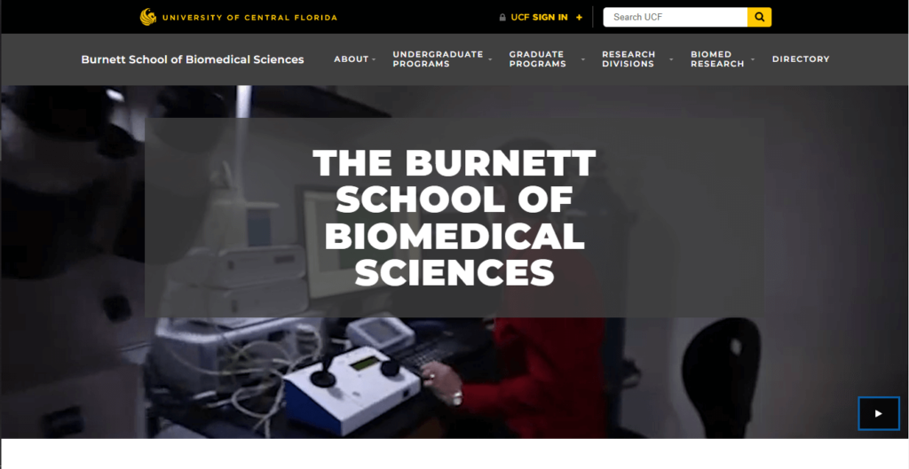 Homepage of Burnett School of Biomedical Sciences / https://med.ucf.edu/biomed/
