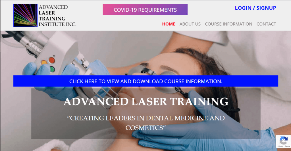 Homepage of Advanced Laser Training Institute / https://www.advancedlasertraininginstitute.com
