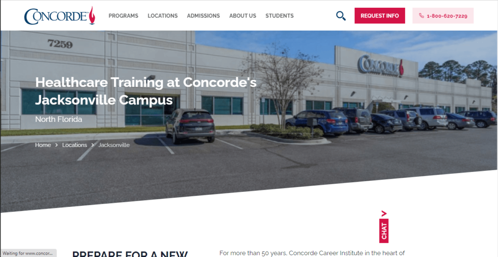 Homepage of Concorde Career Institute - Jacksonville / https://www.concorde.edu/campus/jacksonville-florida?utm_source=google&utm_medium=organic&utm_campaign=knowledge&utm_term=jacksonville&SourceID=GO1106
