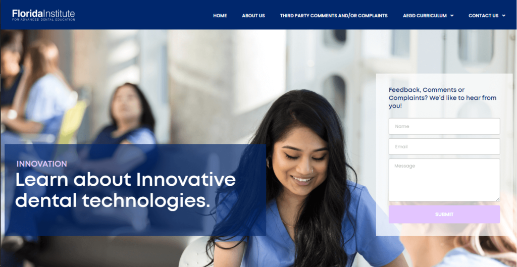 Homepage of Florida Institute for Advanced Dental Education / http://www.fliade.org
