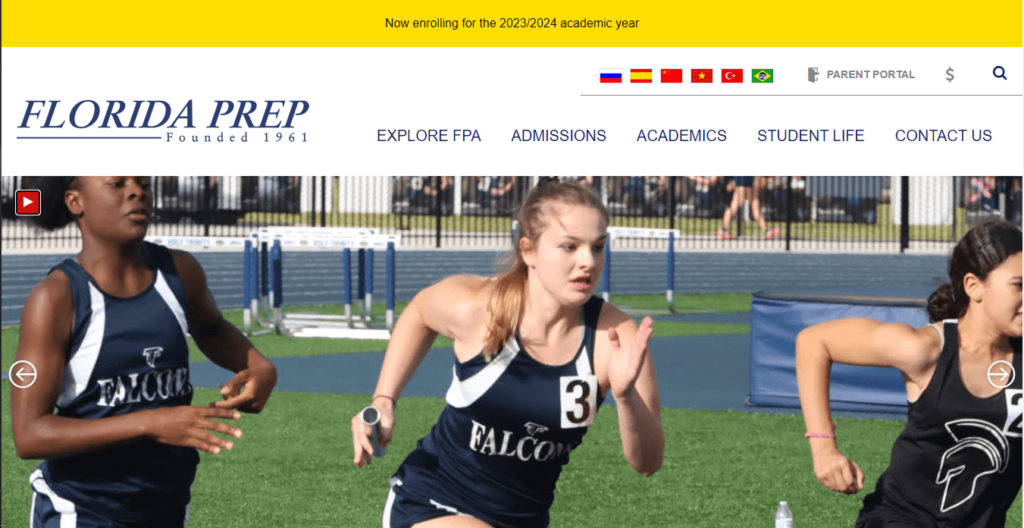 Homepage of Florida Preparatory Academy / https://www.flprep.com
