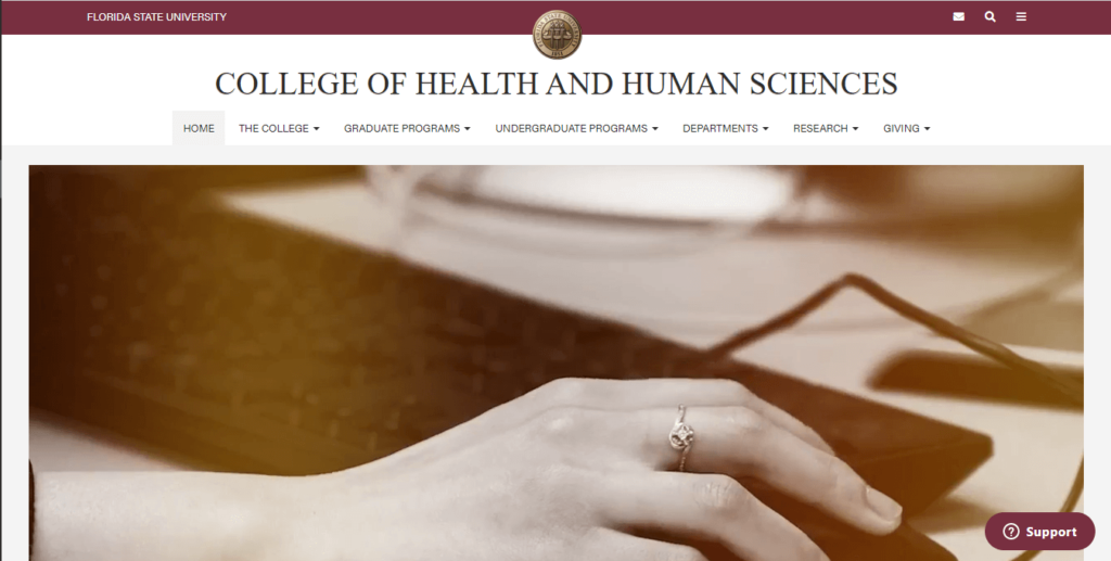 Homepage of Florida State University College of Health and Human Sciences / https://healthandhumansciences.fsu.edu
