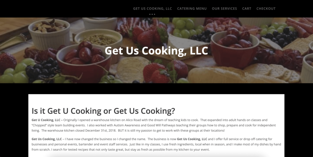 Homepage of Get Us Cooking / https://getuscooking.com
