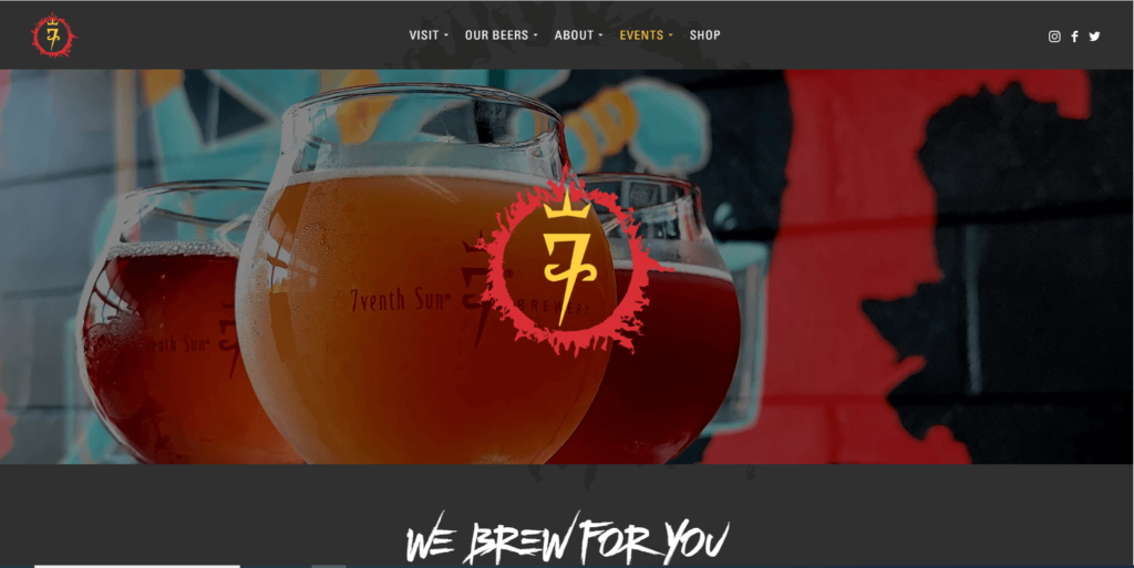 Homepage of 7venth Sun Brewery's website / 7venthsun.com
