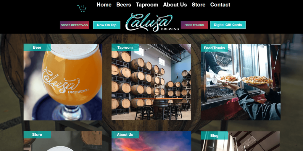 Homepage of Calusa Brewing Company's website / www.calusabrewing.com