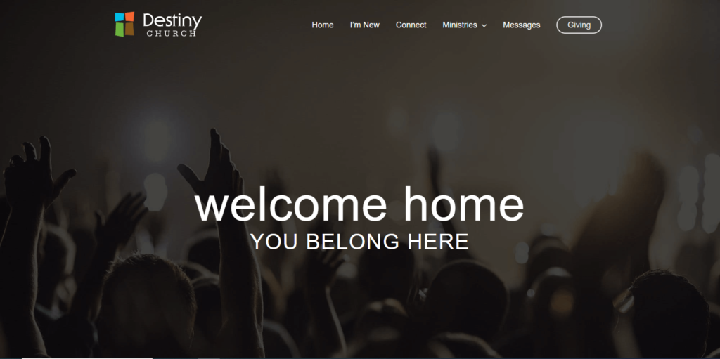 Homepage of Destiny Church of Jacksonville's website / destinychurchjacksonville.com