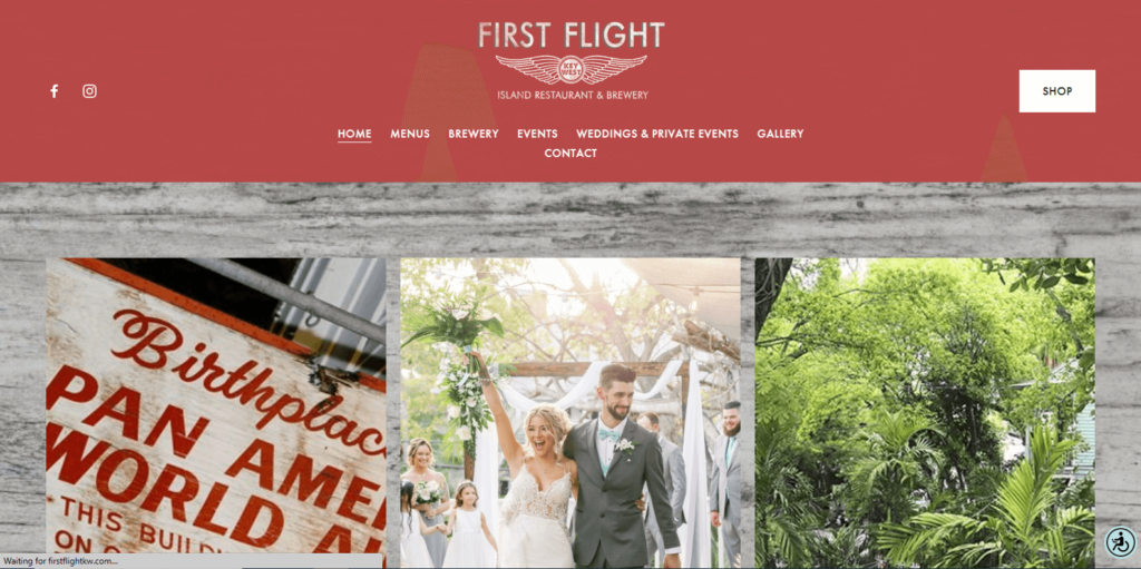 Homepage of First Flight Brewery's website / firstflightkw.com