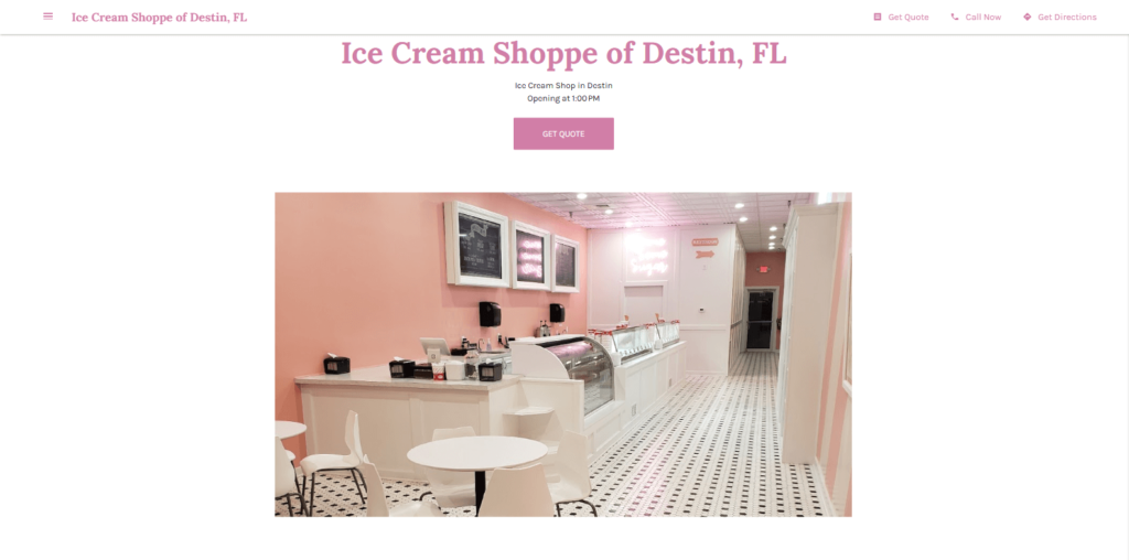 Homepage of Ice Cream Shoppe Destin's website / ice-cream-shoppe-of-destin