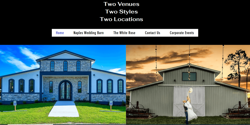 Homepage of Naples Wedding Barn's wedding / www.swflweddingvenues.com