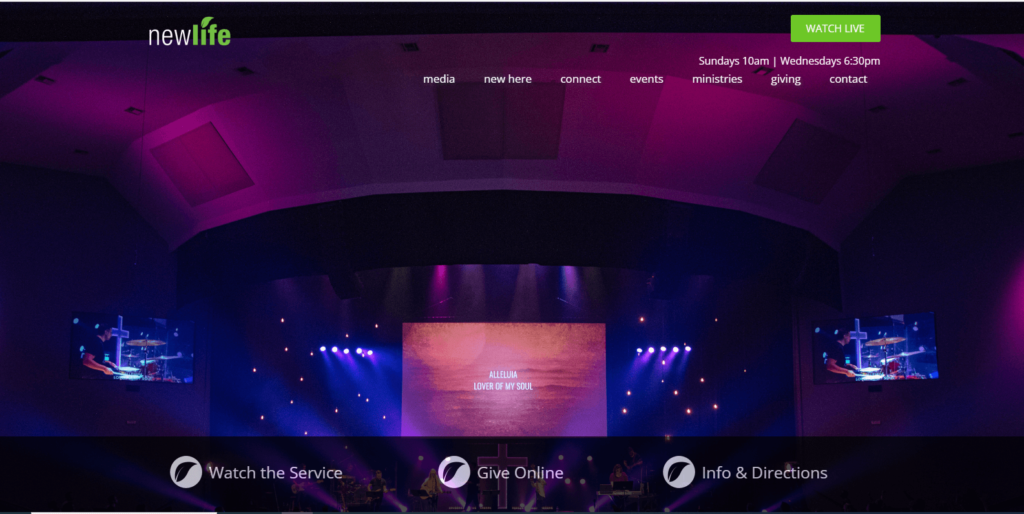 Homepage of New Life Christian Fellowship Church's website / nlcf.org