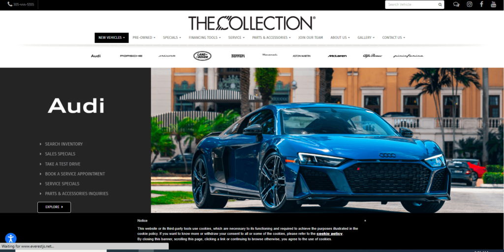 Homepage of The Collection's website / www.thecollection.com