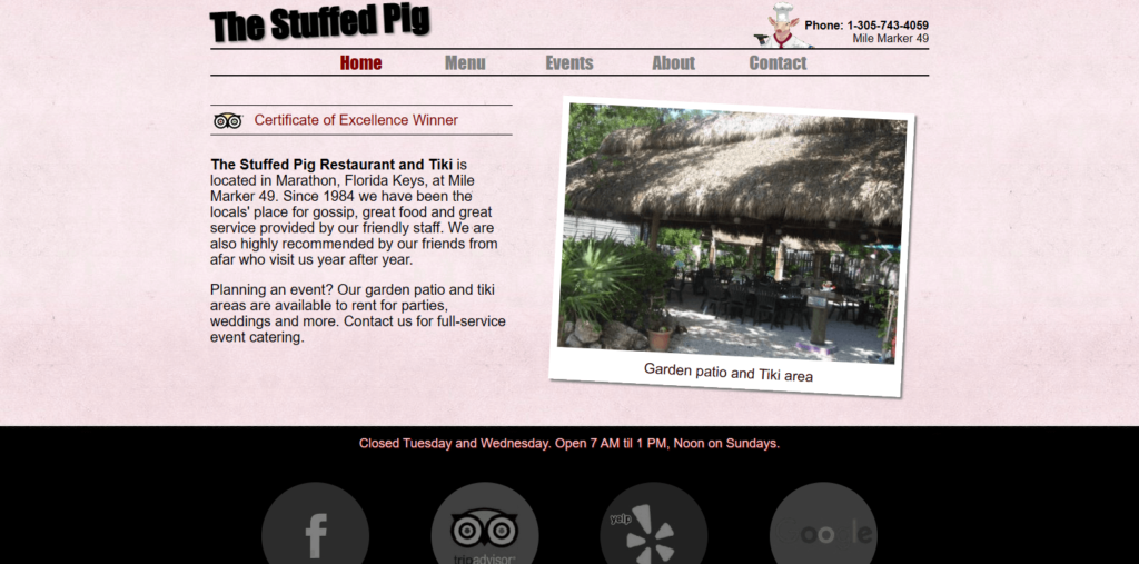 Homepage of The Stuffed Pig's website / thestuffedpig.com