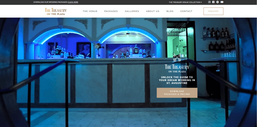 Homepage of The Treasury on the Plaza's website / treasuryontheplaza.com