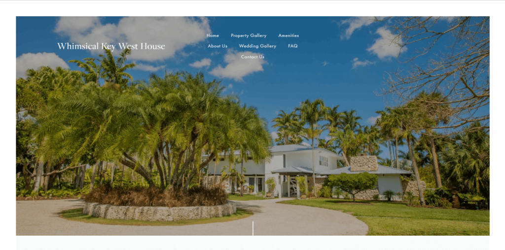 Homepage of Whimsical Key West House's website / www.whimsicalkeywesthouse.com