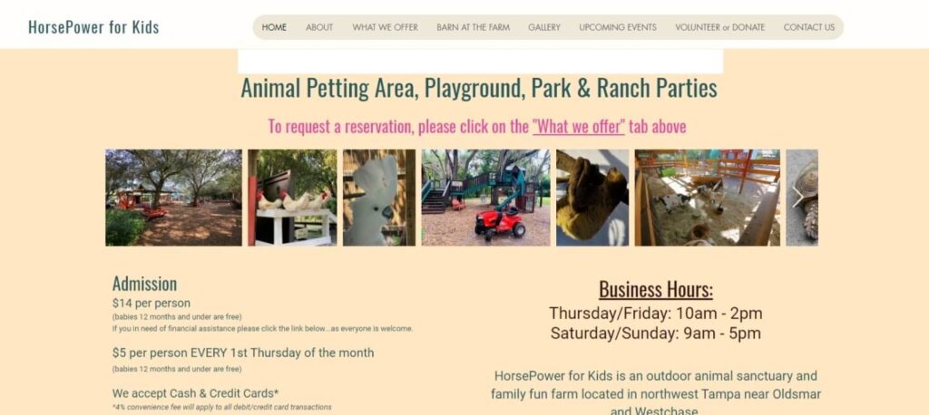 Homepage of Horse Power for Kids and Animal Sanctuary's Website / horsepowerforkids.com