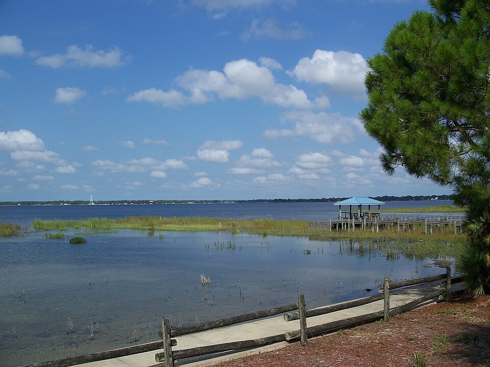 View of Lake Jackson / Wikipedia / Ebyabe https://en.wikipedia.org/wiki/Lake_Jackson_(Sebring,_Florida)#/media/File:Sebring_FL_Lake_Jackson01.jpg