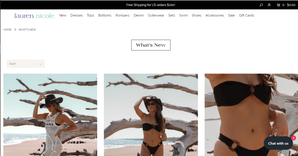 Homepage of Lauren Nicole / https://www.laurennicole.com/collections/whats-new
