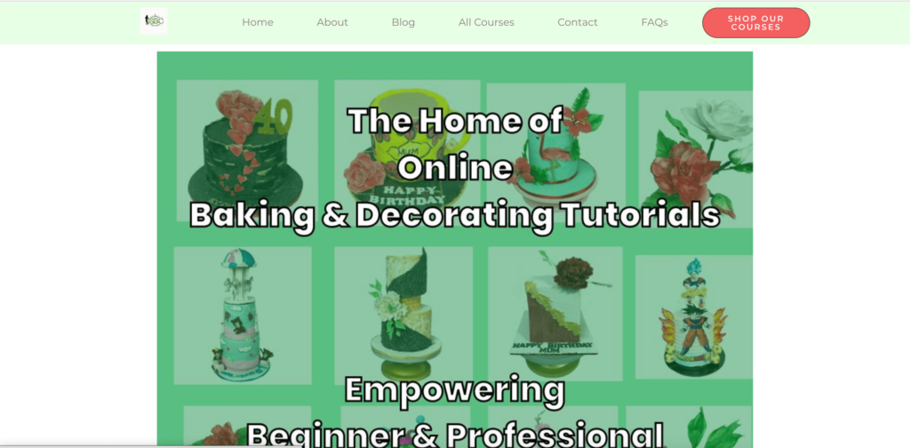 Homepage of Sweet Bites Baking School / https://irresistiblesweetbitecakes.com
