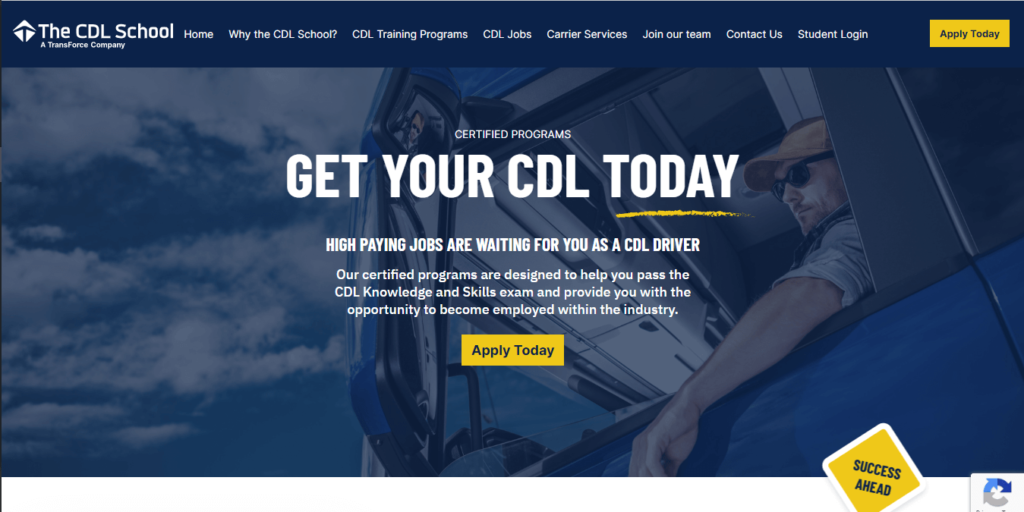 Homepage of The CDL School / https://www.cdlschool.com
