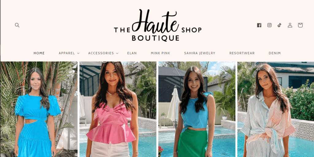 Homepage of The Haute Shop Boutique / https://hauteshopboutique.com
