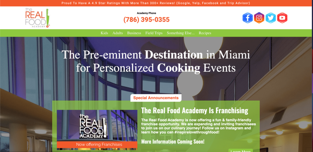 Homepage of The Real Food Academy / https://therealfoodacademy.com
