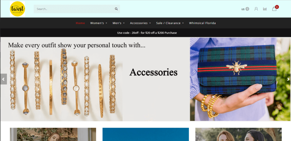 Homepage of Twist Boutique / https://www.venicetwist.com
