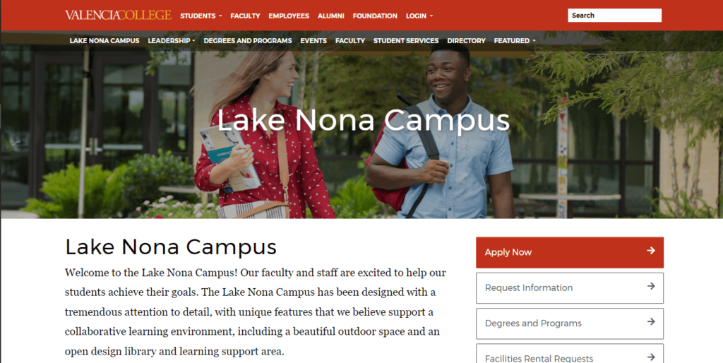 Homepage Valencia College Lake Nona Campus / https://valenciacollege.edu/locations/lake-nona
