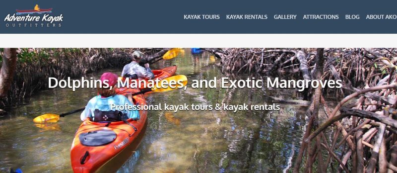 Homepage of Adventure Kayak Outfitters
Link: https://www.adventurekayakoutfitters.com/