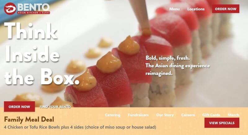 Homepage of Bento Asian
Link: https://eatatbento.com/