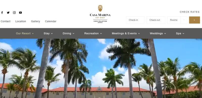 Homepage of Casa Marina
Link: https://casamarinaresort.com/
