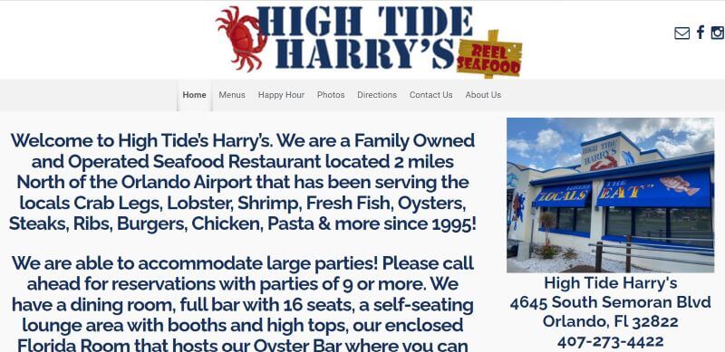 Homepage of High Tide Harry's
Link: https://hightideharrys.com/