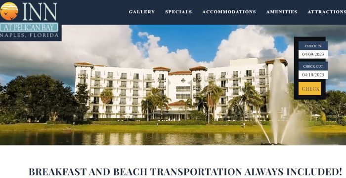 Homepage of the Inn at Pelican Bay
Link: https://www.innatpelicanbay.com/