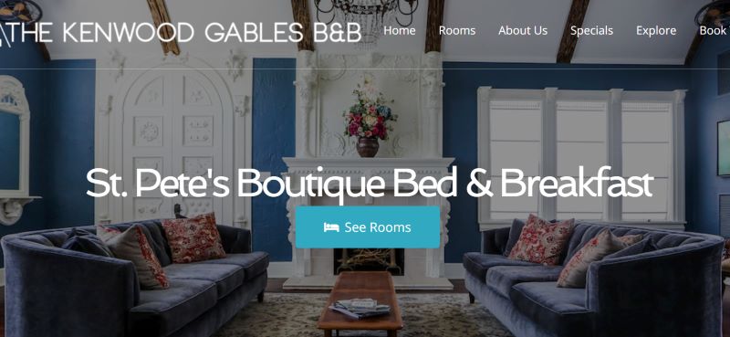 Homepage of Kenwood Gables B&B
Link: https://thekenwoodgables.com/