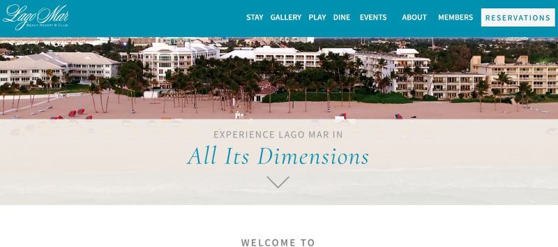 Homepage of Lago Mar Beach Resort
Link: https://lagomar.com/