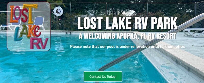 Homepage of Lost Lake RV Park
Link: https://lostlakervpark.com/
