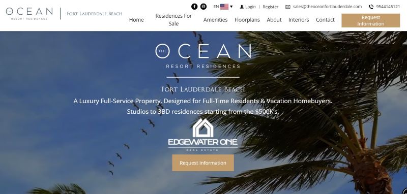 Homepage of Ocean Resort
Link: https://theoceanfortlauderdale.com/