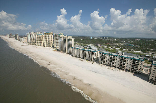 Bird's Eye View of Perdido Key / Wikipedia / Andrea Booher
Link: https://en.wikipedia.org/wiki/Perdido_Key,_Florida#/media/File:FEMA_-_13989_-_Photograph_by_Andrea_Booher_taken_on_07-13-2005_in_Florida.jpg