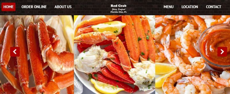 Homepage of Red Crab
Link: https://www.redcrabflorida.com/