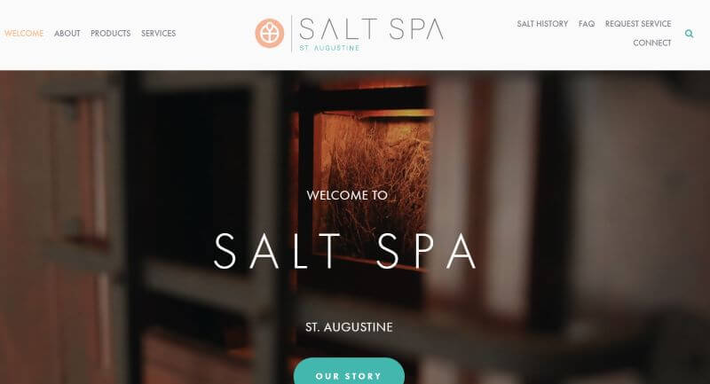 Homepage of Salt Spa
Link: https://www.saltaugustine.com/