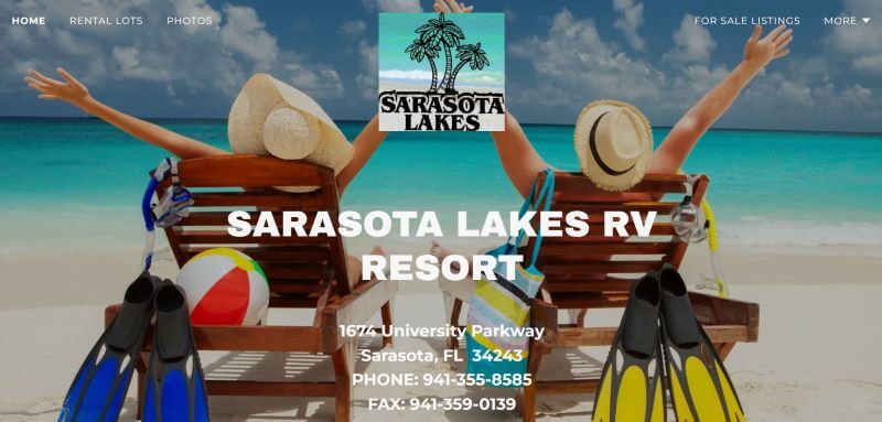 Homepage of Sarasota Lakes RV Resort
Link: https://srqrv.com/