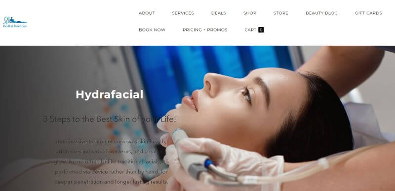 Homepage of SB Health & Beauty
Link: https://www.sbspa.com/