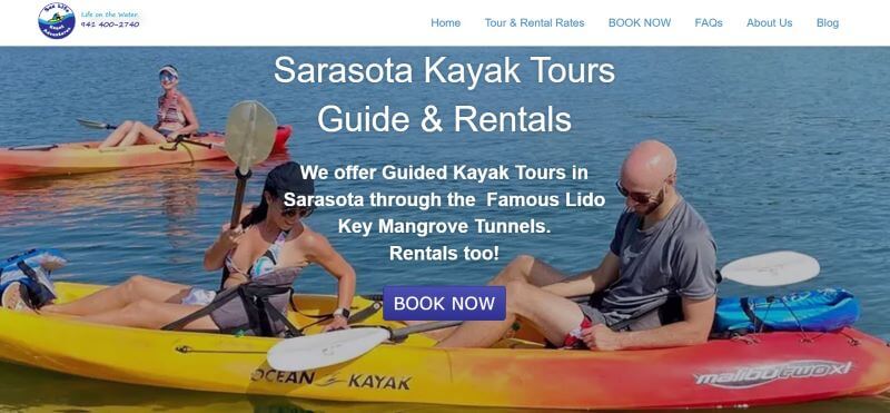 Homepage of Sea Life Kayak Rentals
Link: https://sealifekayak.com/