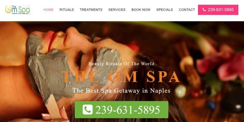 Homepage of the Om Spa
Link: https://theomspa.com/