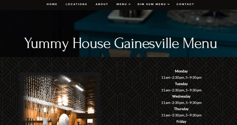 Homepage of Yummy House
Link: https://yummyhouseflorida.com/gainesville-menu/