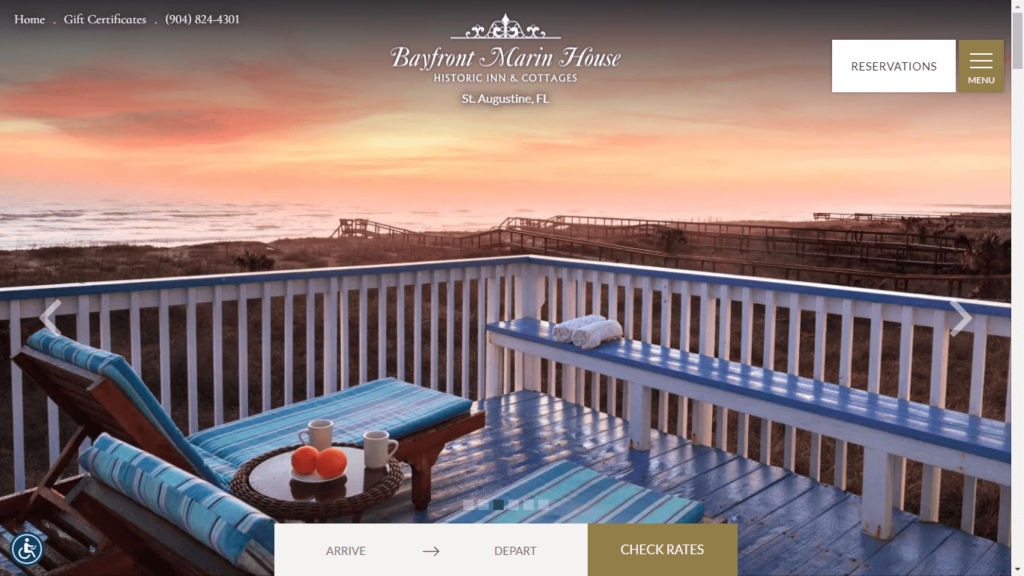 Homepage of Bayfront Marin House's Website / bayfrontmarinhouse.com