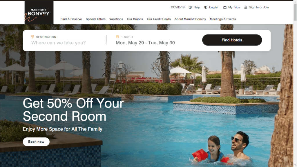 Homepage of Casa Monica Resort and Spa's Website / marriott.com/default.mi